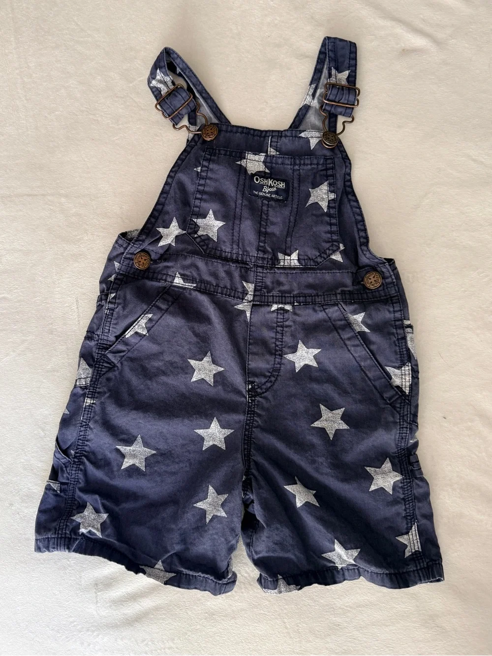 OshKosh B'Gosh Toddler Cotton Star Overalls Shorts - 18/24 Months